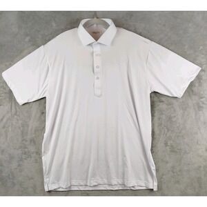 NWOT Collars and Co. Featherweight Relaxed Solid White Dress Polo Shirt Mens L